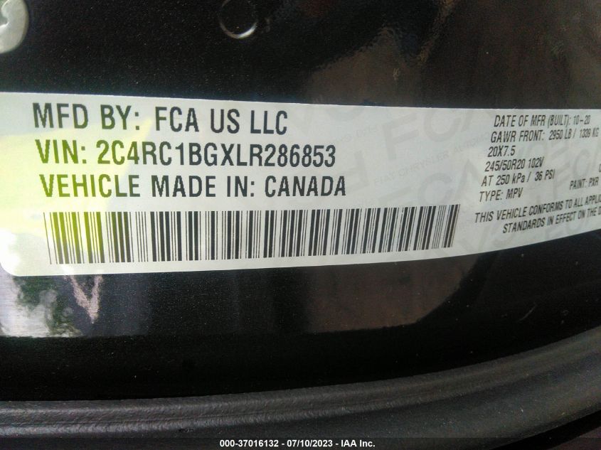 2020 CHRYSLER PACIFICA TOURING L - 2C4RC1BGXLR286853