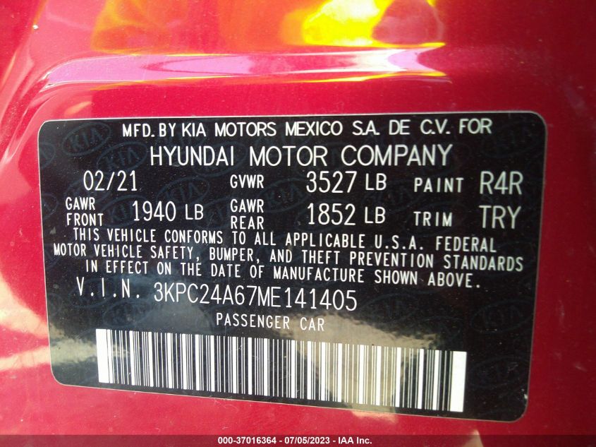 2021 HYUNDAI ACCENT SE - 3KPC24A67ME141405