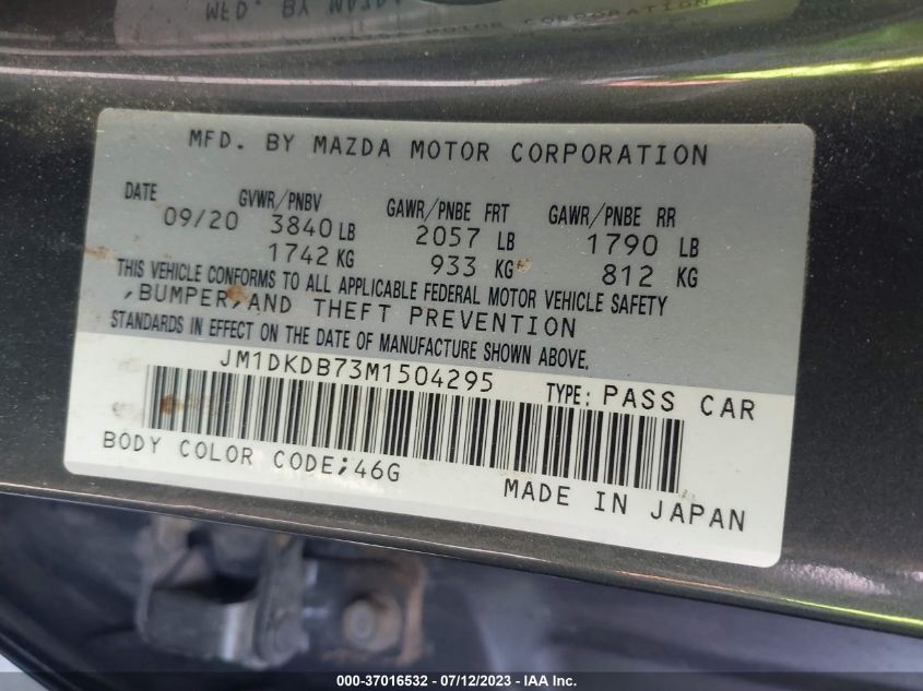 2021 MAZDA CX-3 SPORT - JM1DKDB73M1504295