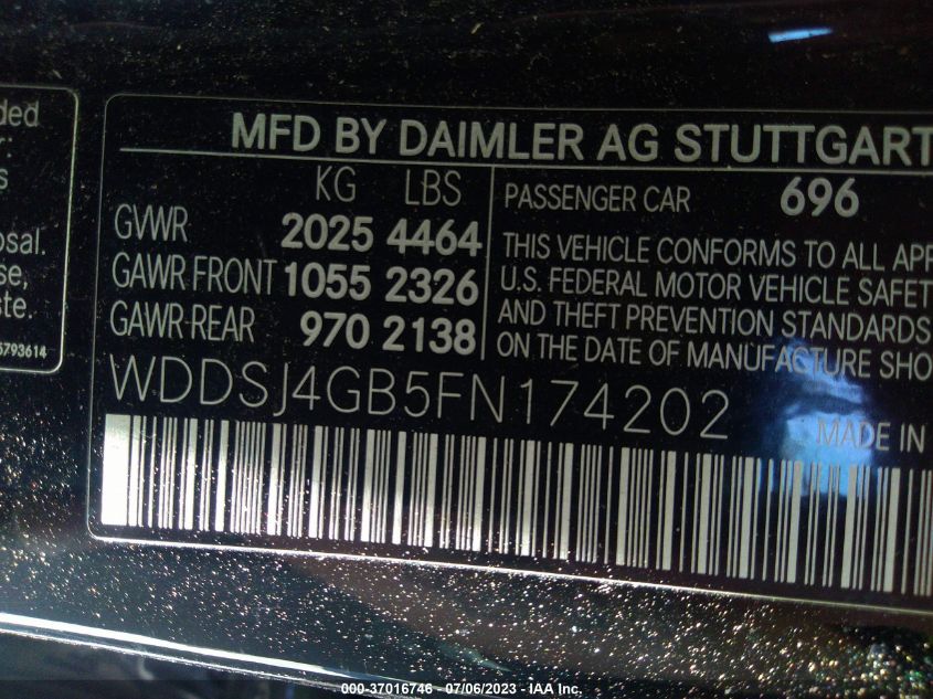 2015 MERCEDES-BENZ CLA-CLASS CLA 250 - WDDSJ4GB5FN174202