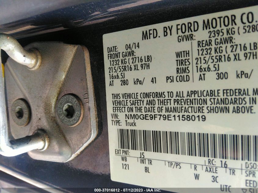 2014 FORD TRANSIT CONNECT WAGON XLT NM0GE9F79E1158019