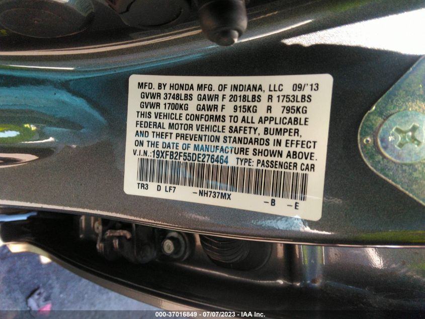 2013 HONDA CIVIC SDN LX - 19XFB2F55DE276464