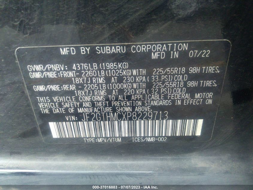 2023 SUBARU CROSSTREK LIMITED - JF2GTHMCXP8229713