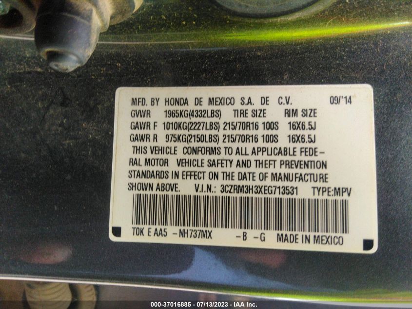 2014 HONDA CR-V LX - 3CZRM3H3XEG713531