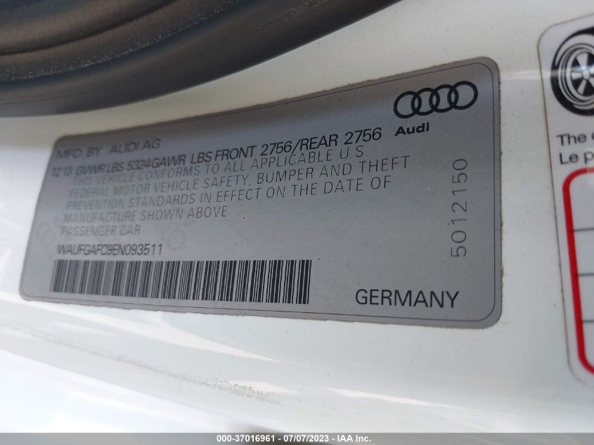 2014 AUDI A6 3.0T PREMIUM PLUS - WAUFGAFC9EN093511