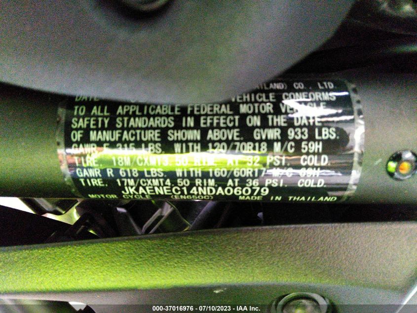 2022 KAWASAKI EN650 C - JKAENEC14NDA06079