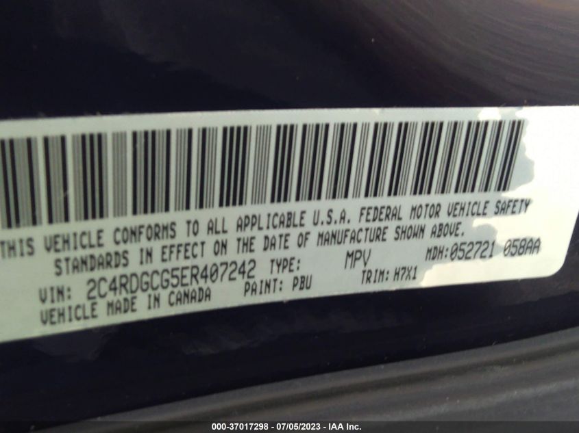 2014 DODGE GRAND CARAVAN SXT - 2C4RDGCG5ER407242