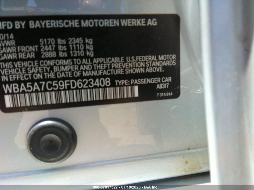 2015 BMW 528I XDRIVE WBA5A7C59FD623408