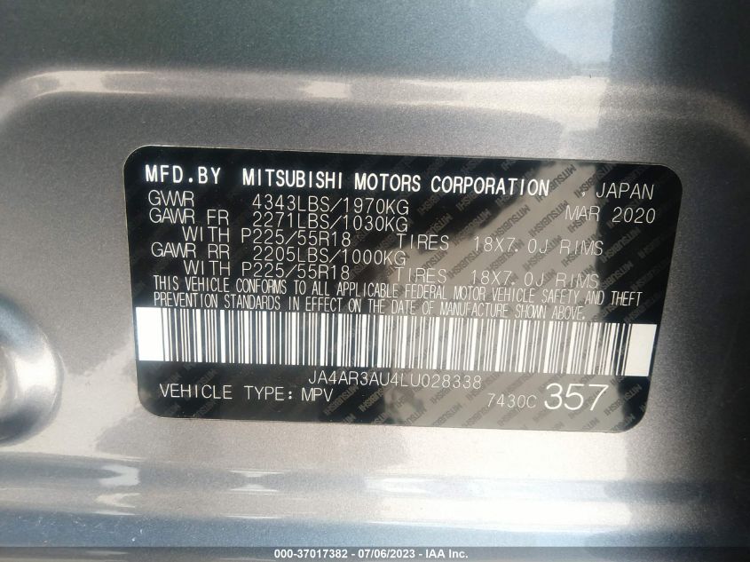 2020 MITSUBISHI OUTLANDER SPORT ES 2.0/SE 2.0 - JA4AR3AU4LU028338