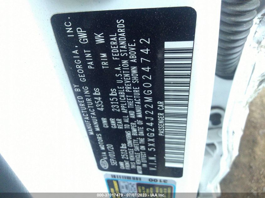 2021 KIA K5 LX - 5XXG24J22MG024742