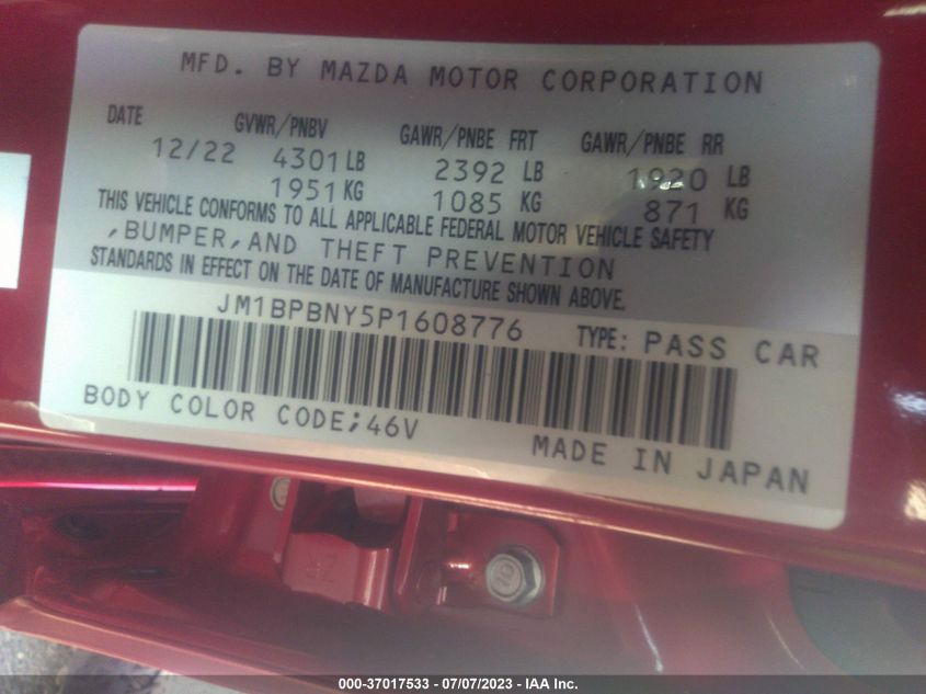 2023 MAZDA MAZDA3 HATCHBACK 2.5 TURBO PREMIUM PLUS JM1BPBNY5P1608776