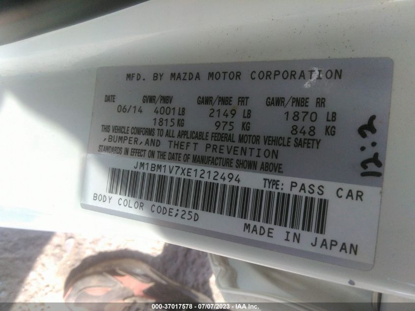 2014 MAZDA MAZDA3 I TOURING - JM1BM1V7XE1212494