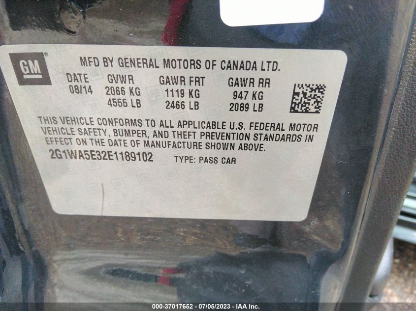 2014 CHEVROLET IMPALA LIMITED LS - 2G1WA5E32E1189102