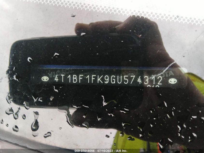 2016 TOYOTA CAMRY XLE/SE/LE/XSE - 4T1BF1FK9GU574312