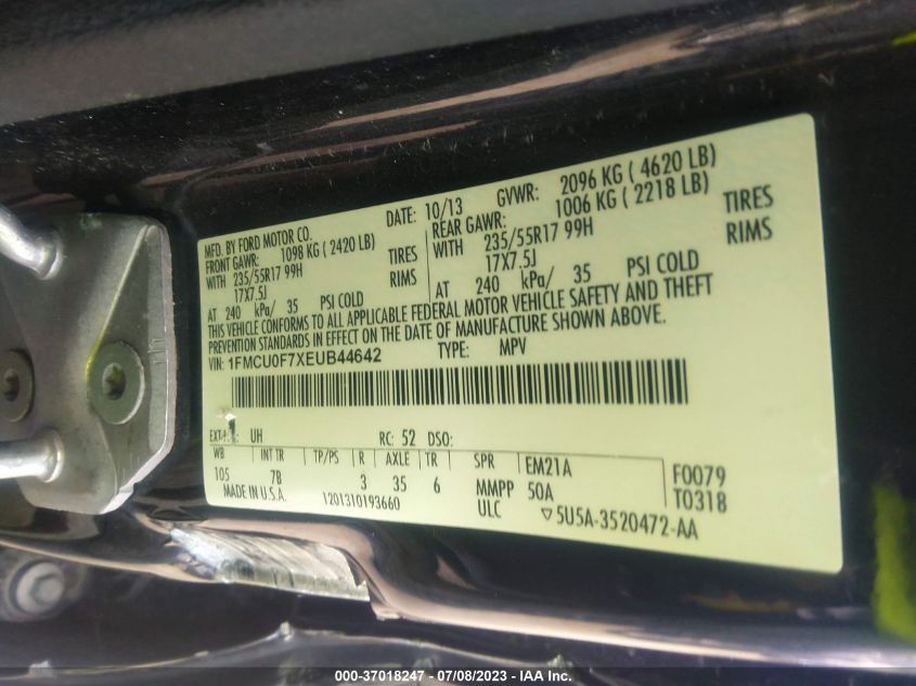 2014 FORD ESCAPE S - 1FMCU0F7XEUB44642