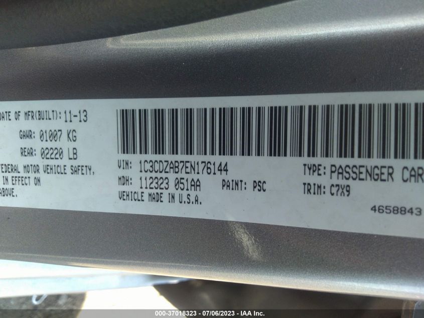 2014 DODGE AVENGER SE - 1C3CDZAB7EM176144
