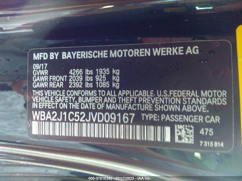 2018 BMW 2 SERIES 230I - WBA2J1C52JVD09167
