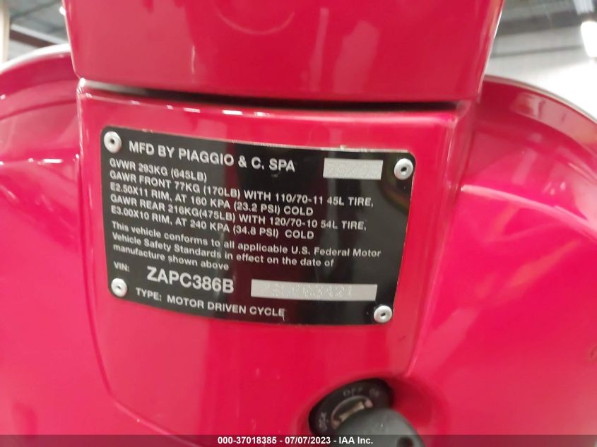 2006 VESPA LX 50 ZAPC386B765003421