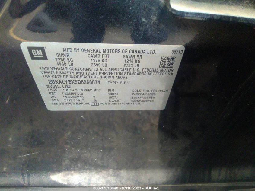 2013 GMC TERRAIN DENALI - 2GKALYEK5D6368874