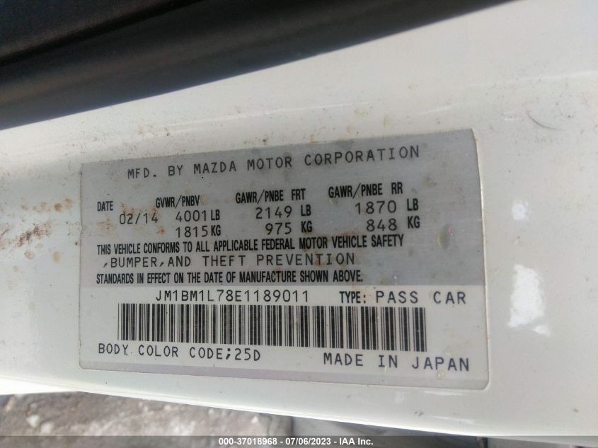 2014 MAZDA MAZDA3 I TOURING - JM1BM1L78E1189011