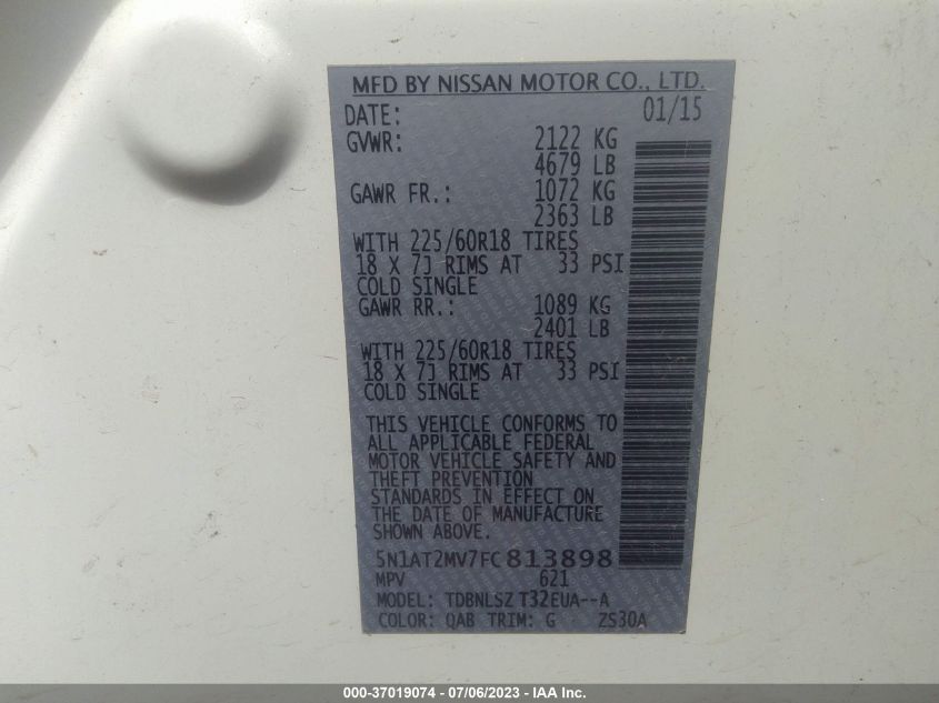 2015 NISSAN ROGUE SL - 5N1AT2MV7FC813898