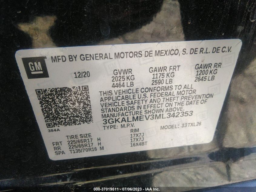 2021 GMC TERRAIN SLE - 3GKALMEV3ML342353