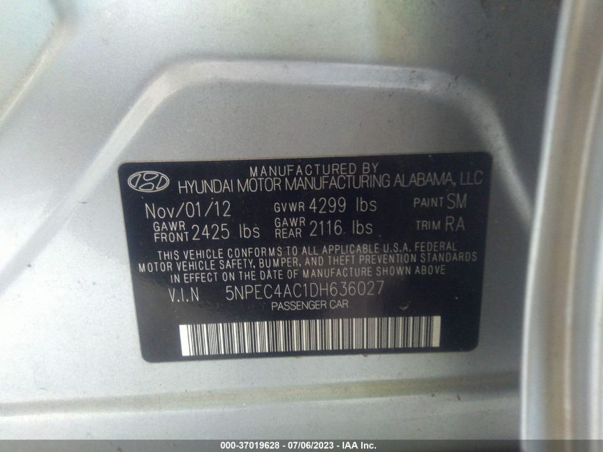 2013 HYUNDAI SONATA LIMITED - 5NPEC4AC1DH636027