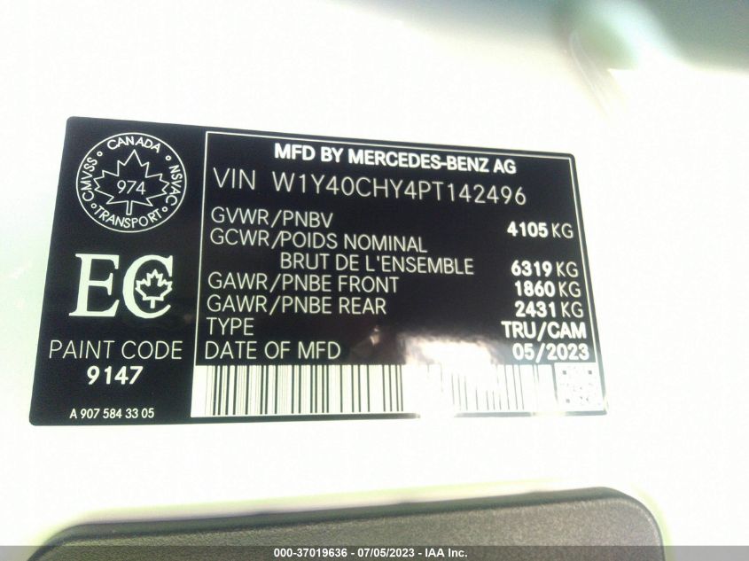 2023 MERCEDES-BENZ SPRINTER CARGO VAN - W1Y40CHY4PT142496
