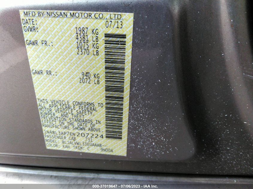 2014 NISSAN ALTIMA 3.5 SL - 1N4BL3AP7EN207224