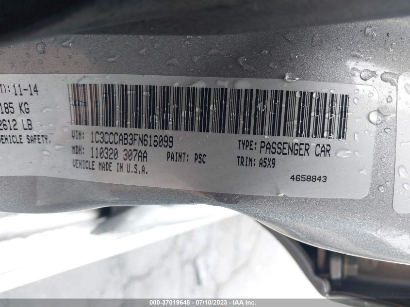 2015 CHRYSLER 200 LIMITED - 1C3CCCAB3FN616099