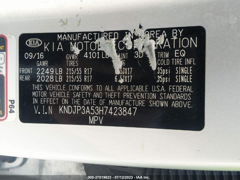 2017 KIA SOUL + - KNDJP3A53H7423847