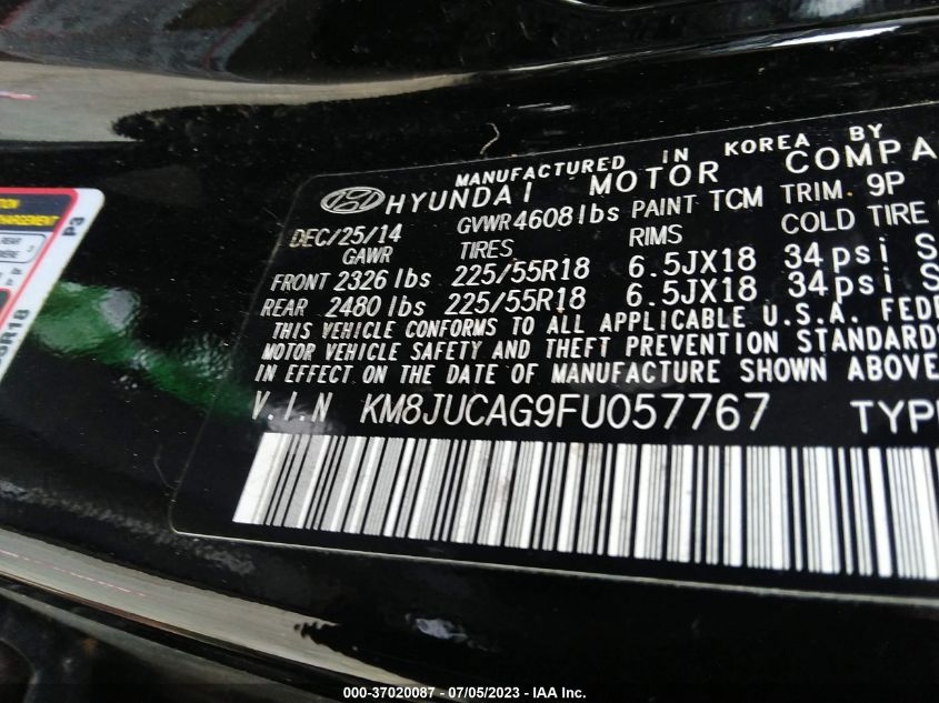 2015 HYUNDAI TUCSON LIMITED - KM8JUCAG9FU057767
