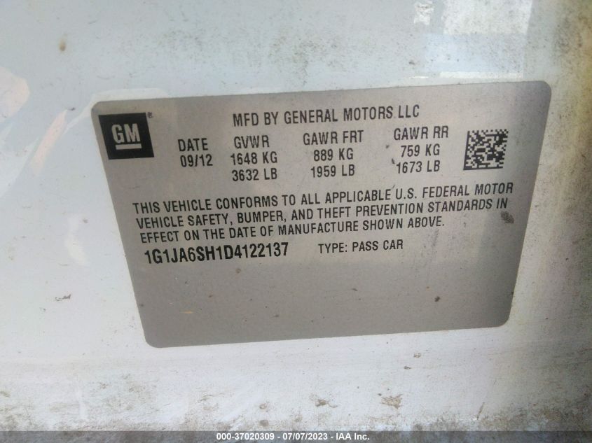 2013 CHEVROLET SONIC LS - 1G1JA6SH1D4122137