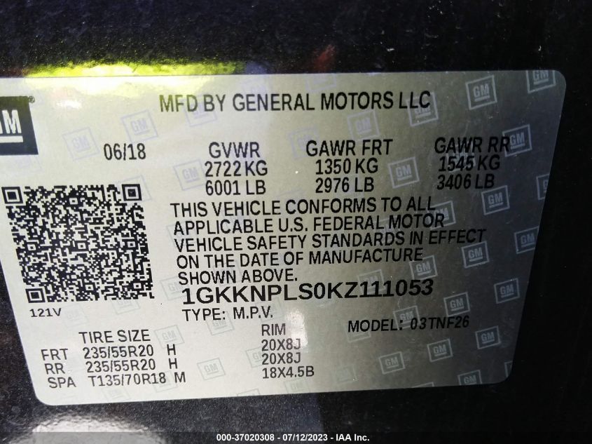 2019 GMC ACADIA DENALI - 1GKKNPLS0KZ111053
