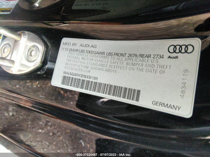 WAUVGAFH3EN006189 2014 AUDI S5, photo no. 9