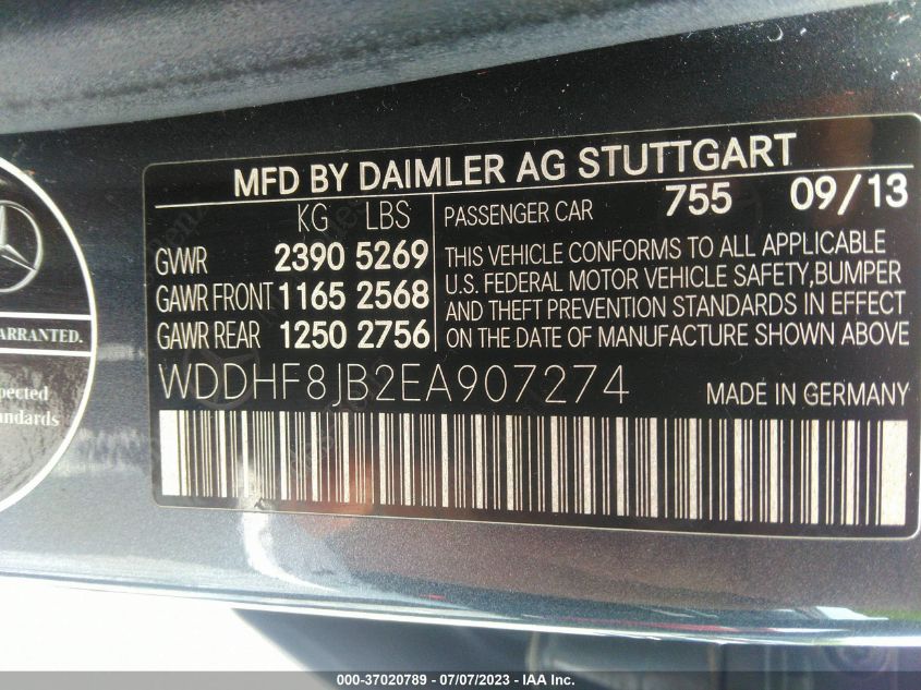 2014 MERCEDES-BENZ E-CLASS E 350 - WDDHF8JB2EA907274