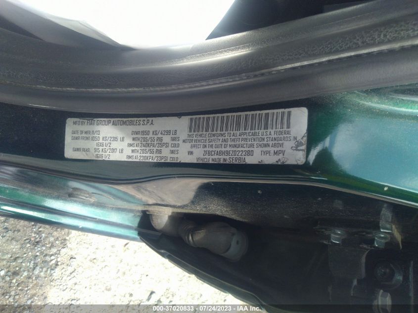 2014 FIAT 500L EASY - ZFBCFABH9EZ022380