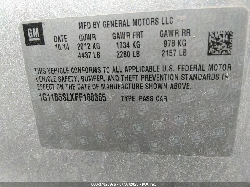 2015 CHEVROLET MALIBU LS - 1G11B5SLXFF188365