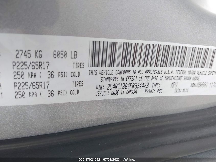 2015 CHRYSLER TOWN & COUNTRY TOURING - 2C4RC1BG4FR534423