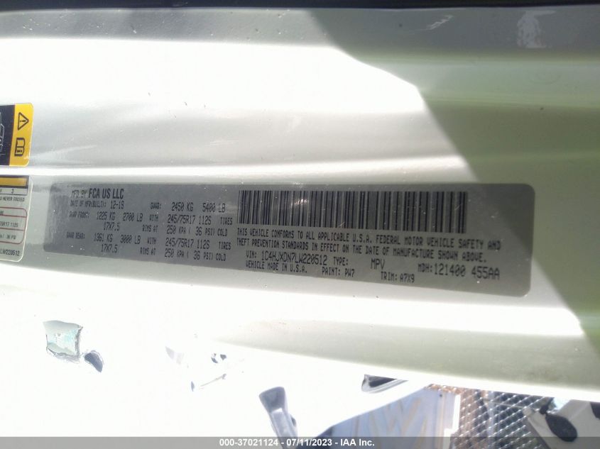 2020 JEEP WRANGLER UNLIMITED SPORT - 1C4HJXDN7LW220512