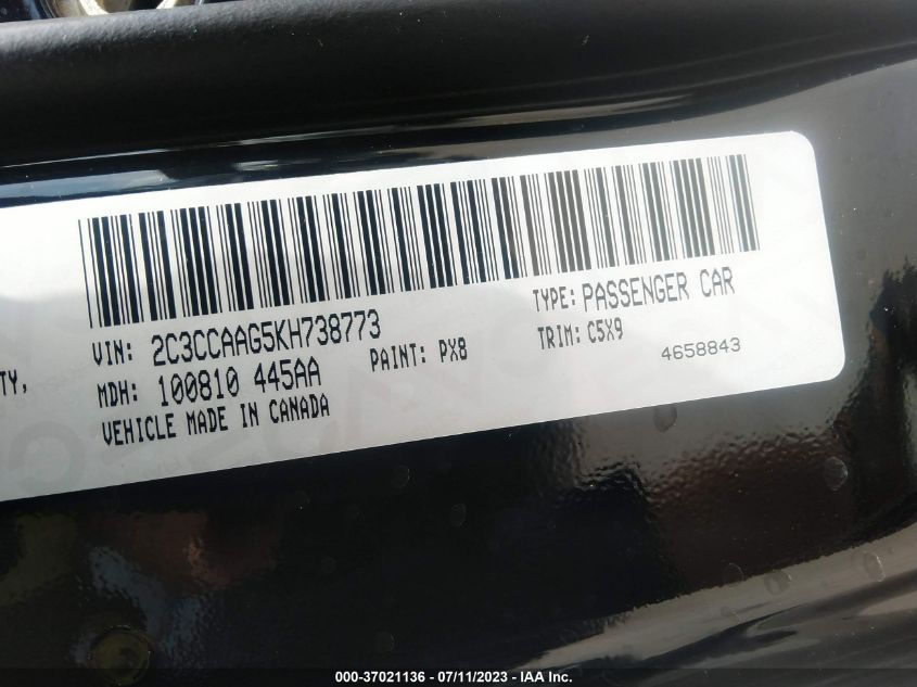 2019 CHRYSLER 300 TOURING - 2C3CCAAG5KH738773