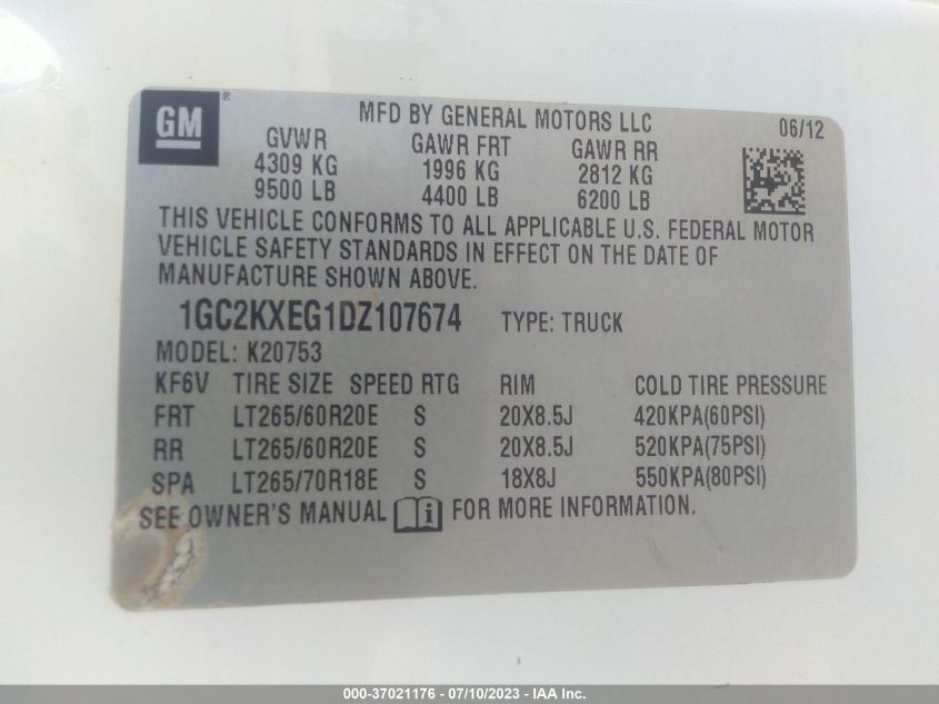 2013 CHEVROLET SILVERADO 2500HD LT - 1GC2KXEG1DZ107674