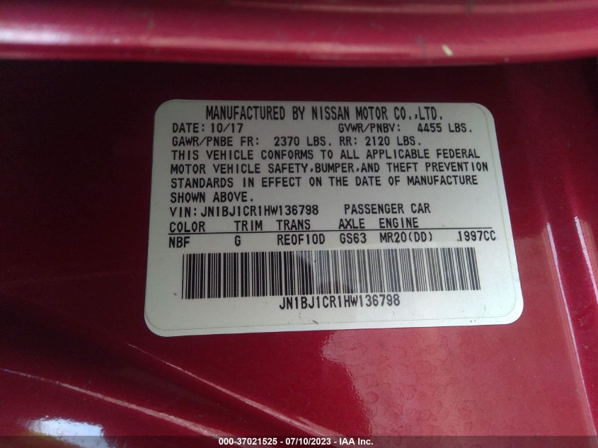 2017 NISSAN ROGUE SPORT SV - JN1BJ1CR1HW136798