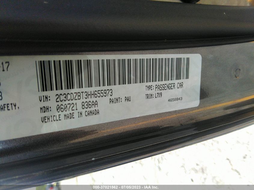 2017 DODGE CHALLENGER R/T - 2C3CDZBT3HH655973