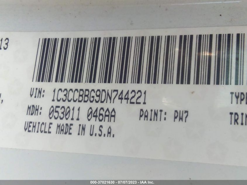 2013 CHRYSLER 200 TOURING - 1C3CCBBG9DN744221