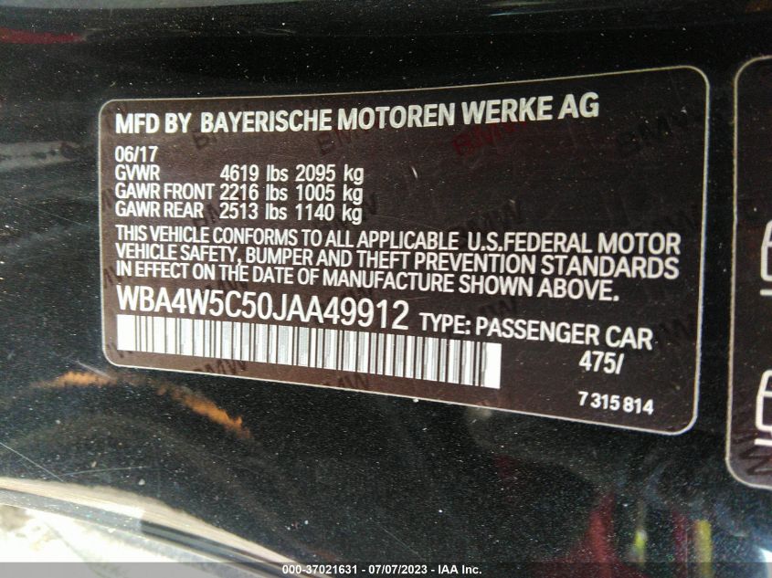 2018 BMW 4 SERIES 430I XDRIVE - WBA4W5C50JAA49912