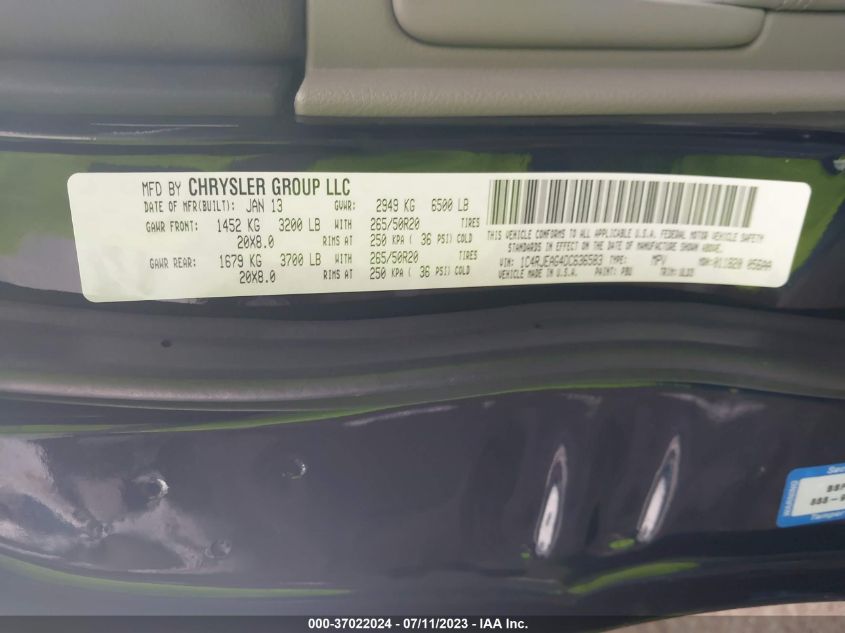 2013 JEEP GRAND CHEROKEE LAREDO - 1C4RJEAG4DC636583