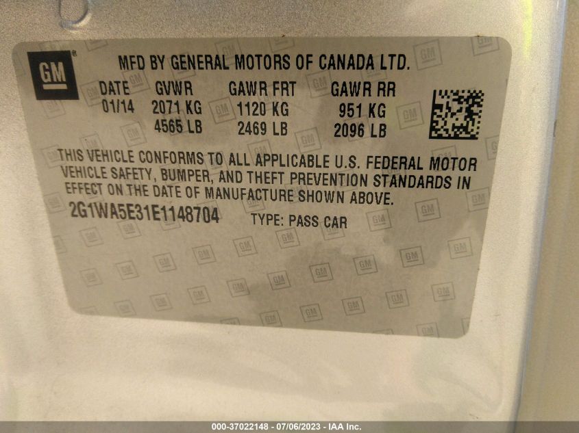 2014 CHEVROLET IMPALA LIMITED LS - 2G1WA5E31E1148704