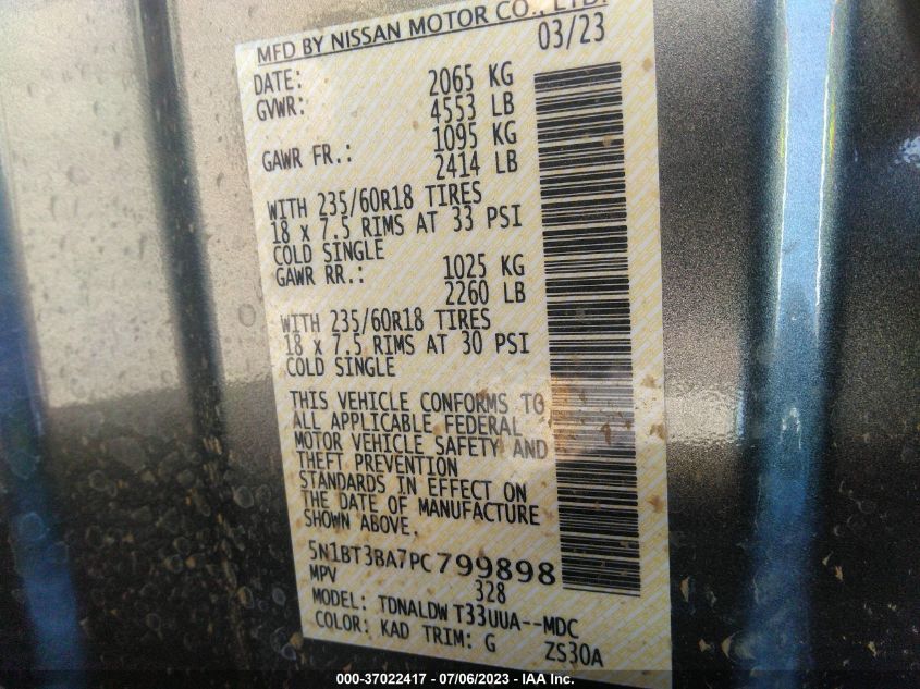 2023 NISSAN ROGUE SV - 5N1BT3BA7PC799898