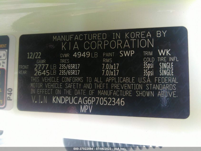 2023 KIA SPORTAGE HYBRID LX - KNDPUCAG6P7052346